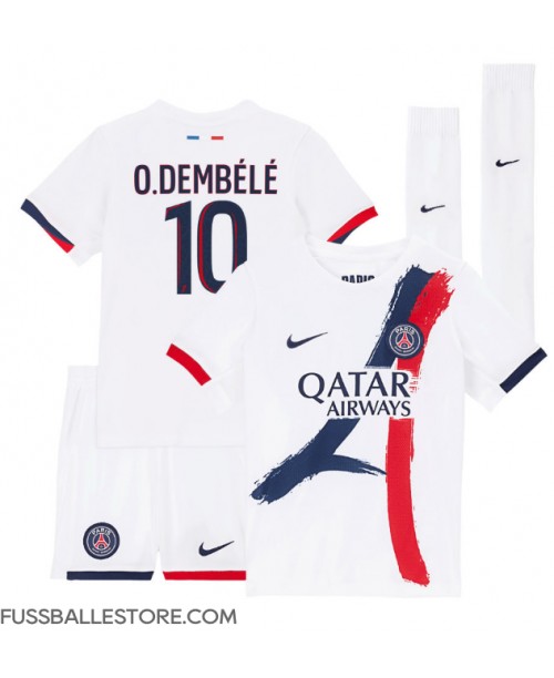 Günstige Paris Saint-Germain Ousmane Dembele #10 Auswärts Trikotsatzt Kinder 2025-26 Kurzarm (+ Kurze Hosen)